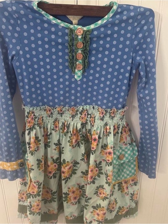 Matilda Jane Other - Matilda Jane Blue Polka Dot Mint Floral  dress